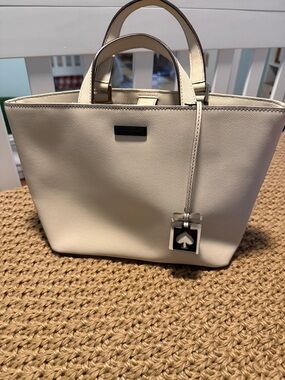 Kate Spade Cream Small Tote with Spade Charm